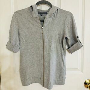 Gray Zip-Up Hoodie with foldable sleeves Size S